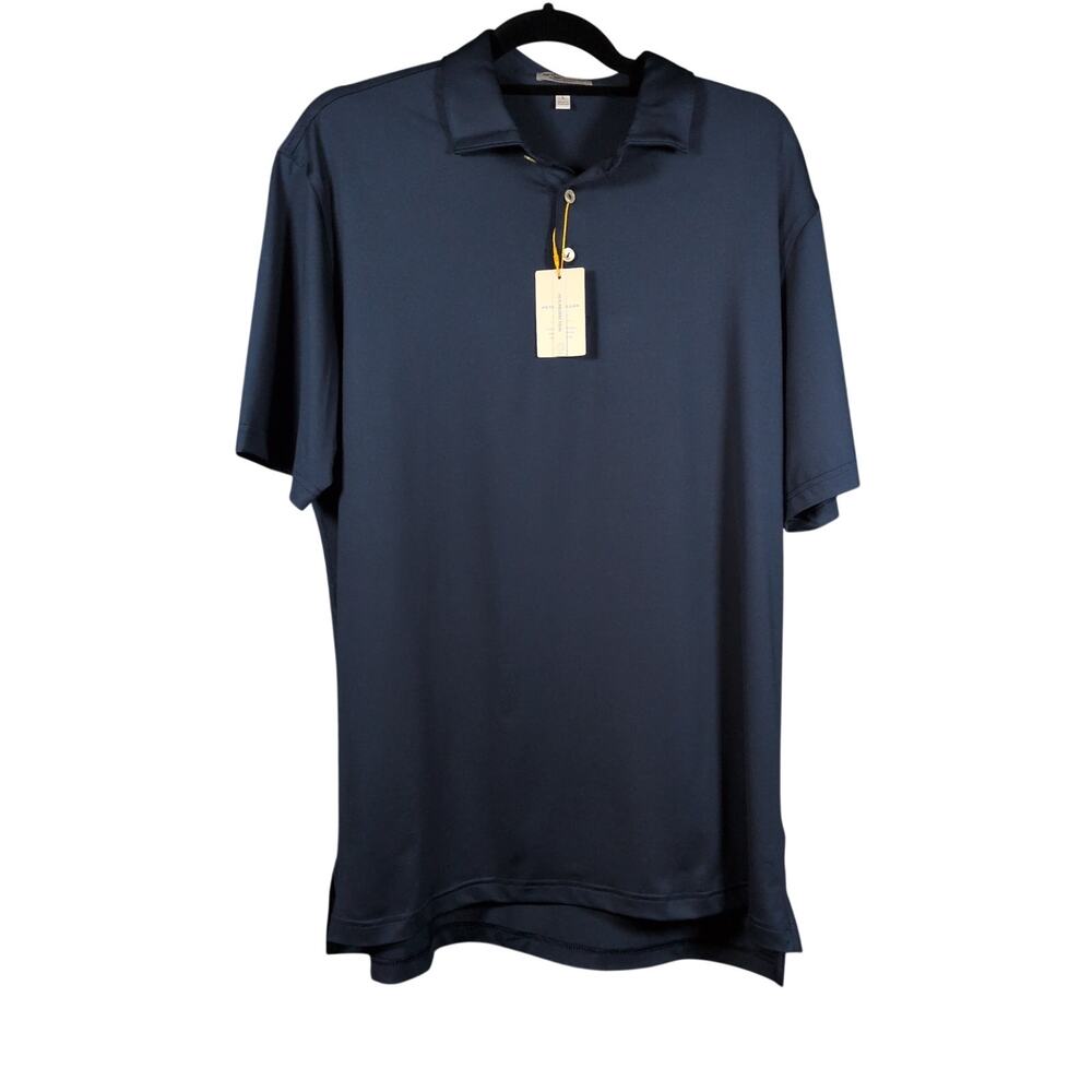 NWT Peter Millar Summer Comfort Men's Navy Golf Polo Crown Sport Shirt Large